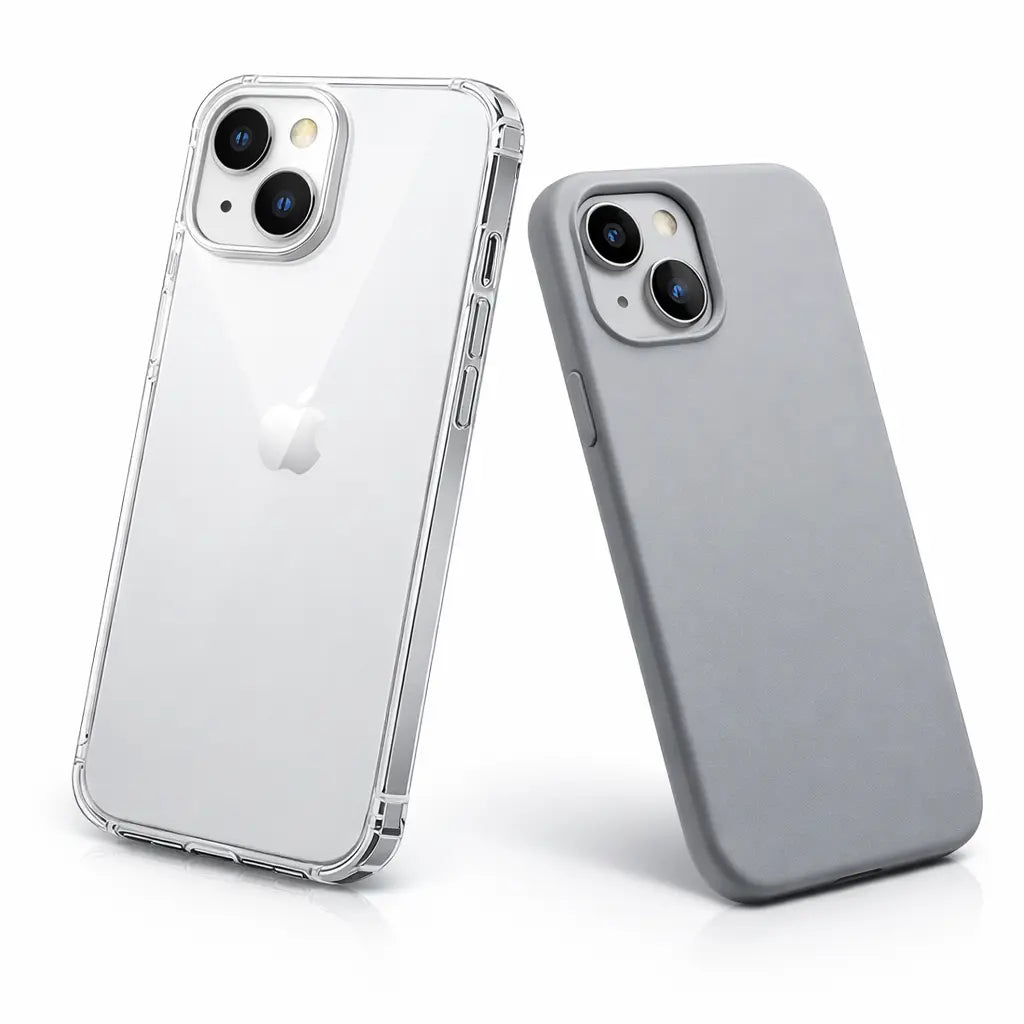 Clear phone case vs silicone phone case comparison showing protection and design differences