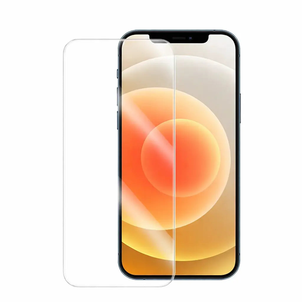 Clear Shield tempered glass screen protector installed on iPhone showing ultra clear HD display protection by Crown Dynamix