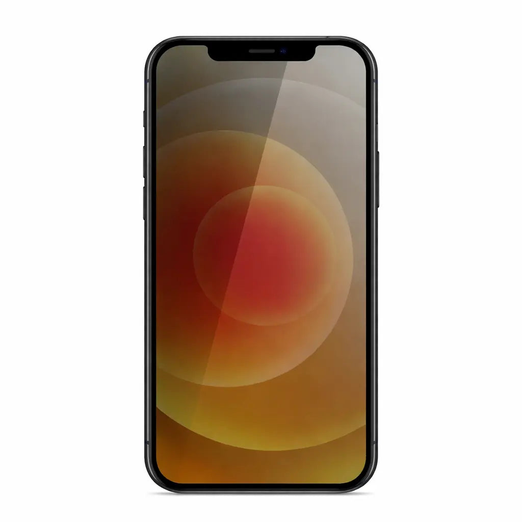 Clear Shield privacy tempered glass screen protector installed on an iPhone